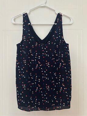 Willow & Thread Navy Polka Dot V-Neck Camisole - Women’s Size XS